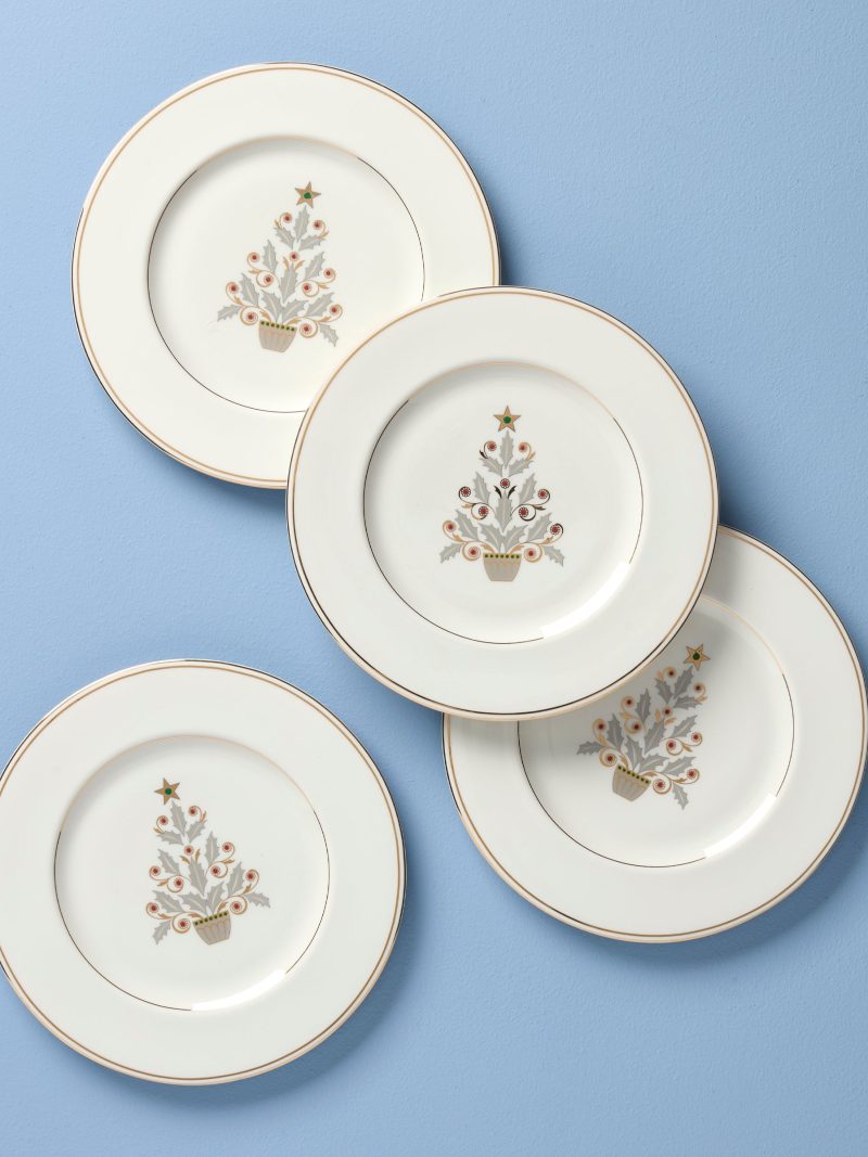 Federal Gold Tree Accent Plates - Set of 4